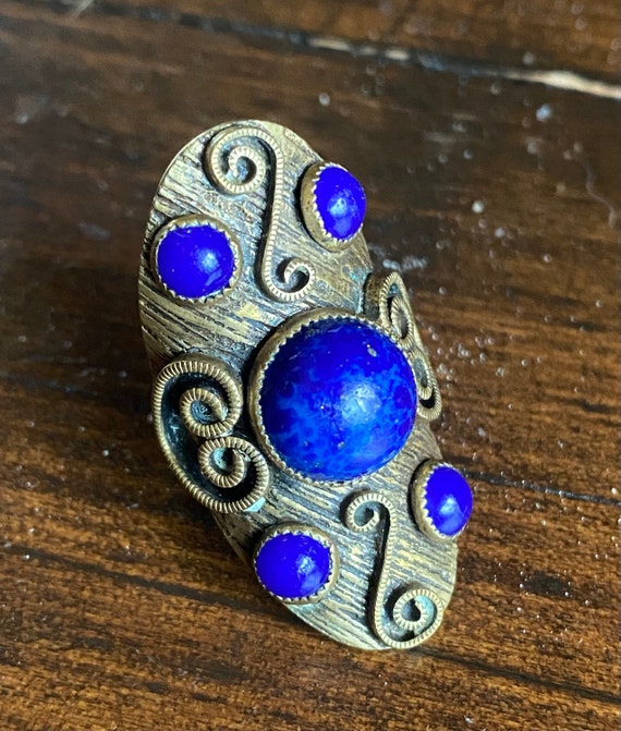 Antique Nemco Lapis Adjustable Shield Ring ~ 1930… - image 5