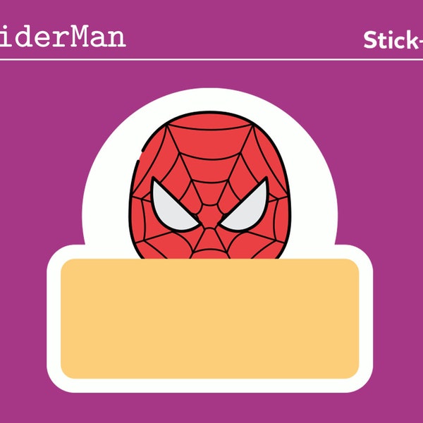 Spider Man Name Sticker Labels Etsy
