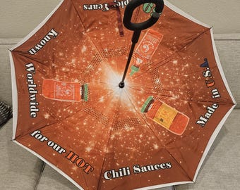 Huy Fong Foods Sriracha Reversible Umbrella Rooster Logo Spicy Chili Sauce Ad