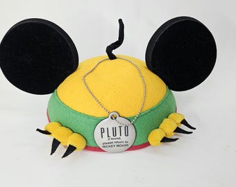 Hong Kong Disneyland Park Mickey Mouse Felt Pluto Hat Plastic Ears One Size