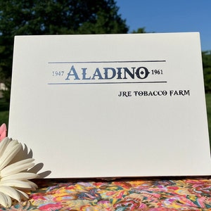 Aladino Connecticut Queens Empty Wood Cigar Box - 7.75” x 5.75” x 2” -  White Finish with Silver Details - JRE Tobacco Farm