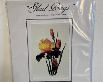 The Silver Lining - “Glad Rags” - #SL57 - 1999 Cross Stitch Pattern - Designed by Marc I. Saastad - Rare OOP Chart - Tall Bearded Iris