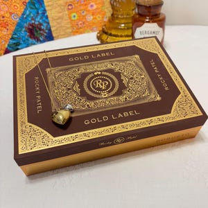 Rocky Patel Gold Label Empty Wood Cigar Box - Robusto - Premium Quality Construction - 9” x 6.625” x 2”