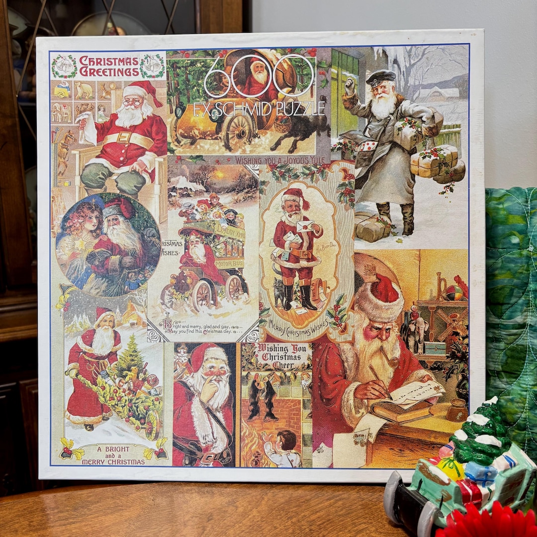 Vintage FX Schmid Christmas Greetings 600 Piece Puzzle - Victorian