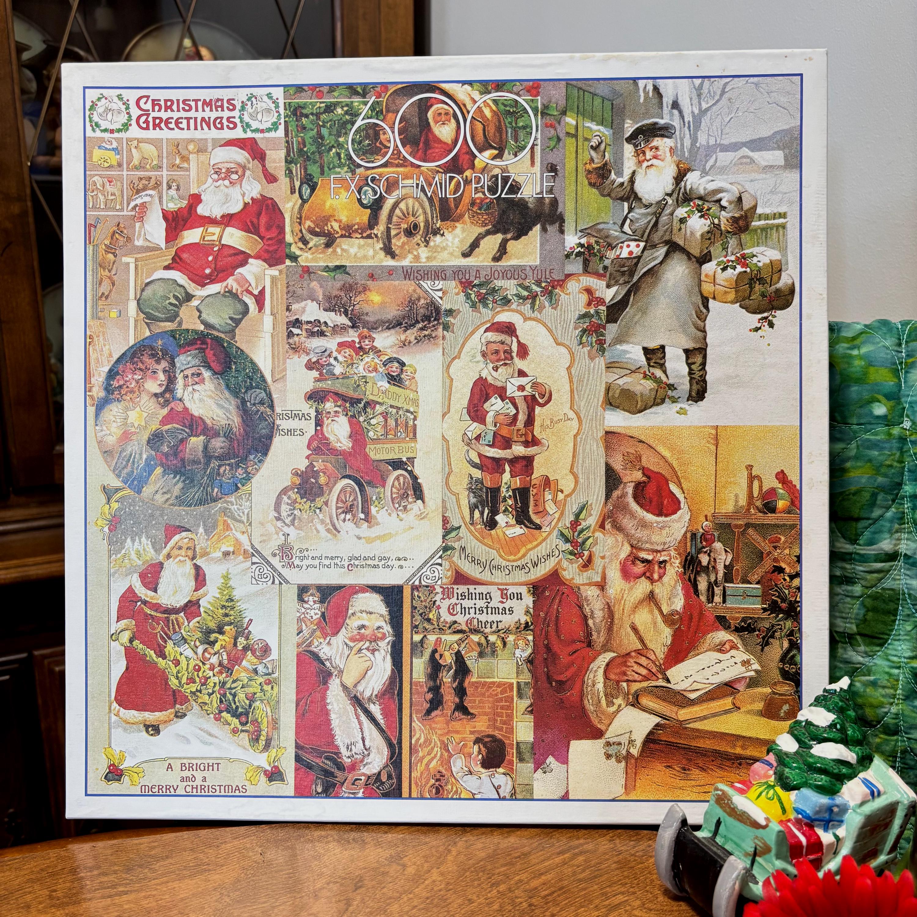 Vintage FX Schmid Christmas Greetings 600 Piece Puzzle - Victorian