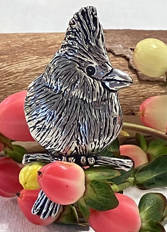 Vintage Sheridan Pewter - Cardinal Sitting on Bra… - image 7