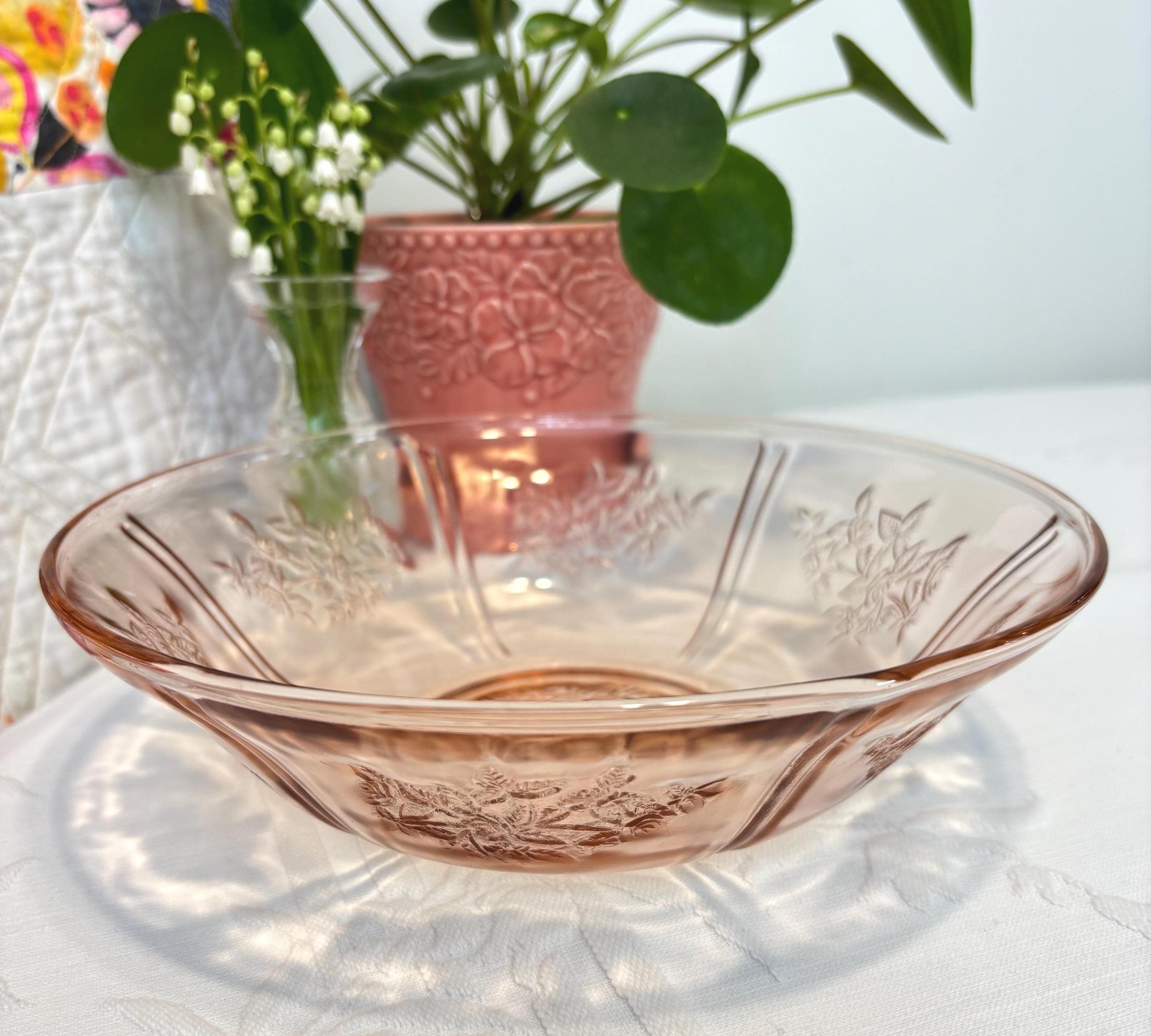 Antique Glass Rose Bowl - Etsy