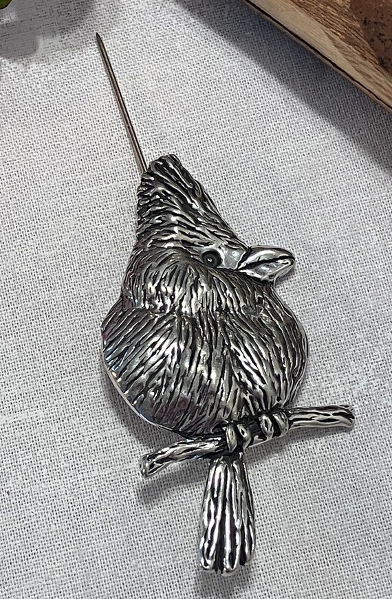 Vintage Sheridan Pewter - Cardinal Sitting on Bra… - image 4