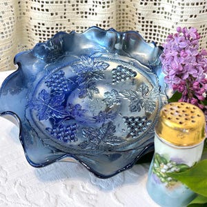 Blue Carnival Glass - Etsy