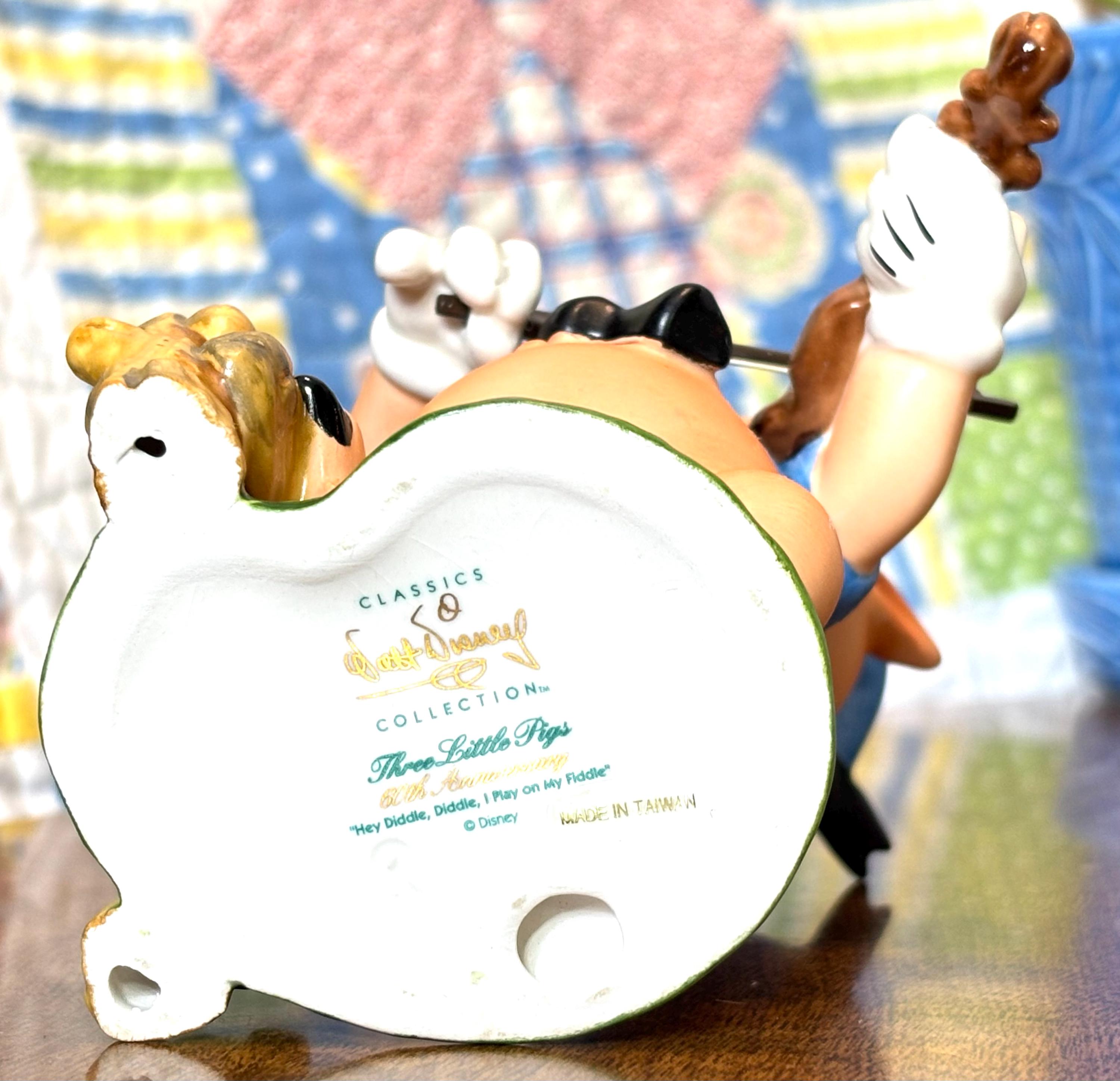 Vintage WDCC 1993 Three Little Pigs, Fiddler Pig “hey Diddle, Diddle, I ...