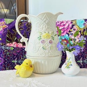 Vintage Belleek Irish Heritage Collection Porslin Celtic Vision 9” kanna Begränsad upplaga 758/800