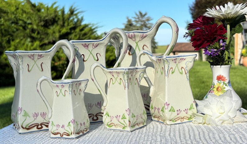Rare Vintage 1950s German Ceramic Pottery 6-piece Graduated Kitchen ...