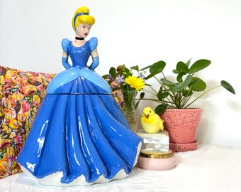 Disney Cinderella Moment Cookie Jar by Gibson - 12" Tall, Blue Dress, New in Box