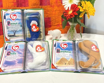 Ty Legends vintage del año 2000 - McDonald's Teenie Beanie Babies serie 2000 - Nuevos en su empaque - Peanut, Chilly, Humphrey - Se venden por separado