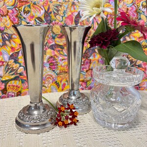 Par vintage ljusstakar i silverplätering från Ianthe of England - 13,5 cm höga - Set om 2 - Cirka 1950-1960-talen, Birmingham, England