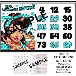 Prises de bingo à cartes complètes Triple Houdini