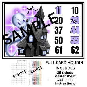 Cartes pleines pour bingo Houdini