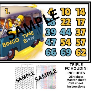 Prises de bingo à cartes complètes Triple Houdini