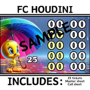 Cartes pleines pour bingo Houdini