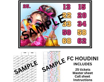 Cartes pleines pour bingo Houdini