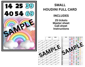 Small Houdini full card bingo holds