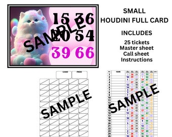 Small Houdini full card bingo holds