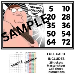 Cartes pleines pour le bingo