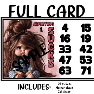 Cartes pleines pour le bingo