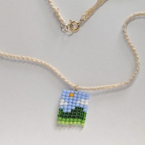 Bead Weaving Landscape Charm Kit: DIY Mini Picture Pendant (PDF Pattern)