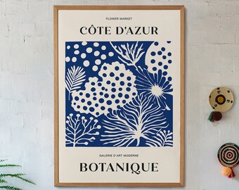 Affiche Côte d’Azur, Impressions de récifs coralliens, Art mural botanique, Affiche florale, Maison de plage, 24x36, 16x20, 20x30, Art mural tendance, Décoration intérieure confortable