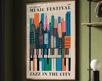 NYC Jazz Festival Poster: 1987 Retro Music Art Print