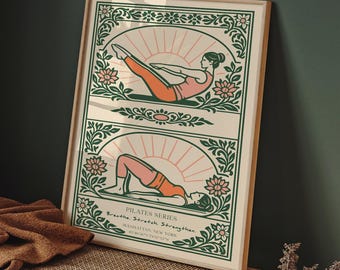 Pilates Series Vintage Poster | Manhattan New York Fitness Wall Art Print