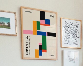 Bauhaus Exhibition Poster: Mid Century Modern Geometric Print