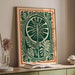 Retro Green Botanical Poster, Vintage Wall Art, Boho Floral Prints ...