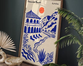 Descanso Beach Print, Catalina Island Wall Art, California Coastal Poster
