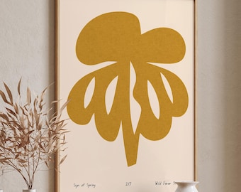 Nordic Abstract Botanical Print - Mid Century Modern Wall Art Poster