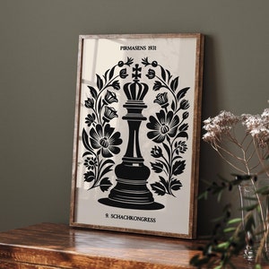 Schachkongress Alechin Vs Ahues Chess Game Poster, Elegant Chess Poster Art Print, Timeless Strategy and Aesthetics for Your Home Décor