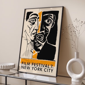 Retro Movie Festival Poster, NYC Film Festival Print, Giclee Reproduction, Movie Art Print, Vintage Film Festival, Old Movie Fest Print