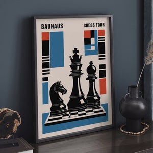 Vintage Chess Tour New York City Poster, Iconic Chess Pieces Wall Art, Perfect for Game Room or Office Decor, Unique Gift for Chess Lovers