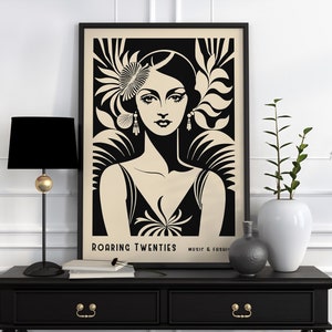 Art Deco Woman Poster: Roaring Twenties Glamour Wall Art