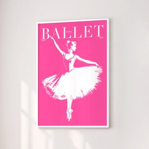 Pink Ballet Poster, Magazine Cover, Ballerina Wall Art, Ballet Print, 24x36 20x30 Ballet Dance Art, Physical Poster, Paris Ballet Wall Decor