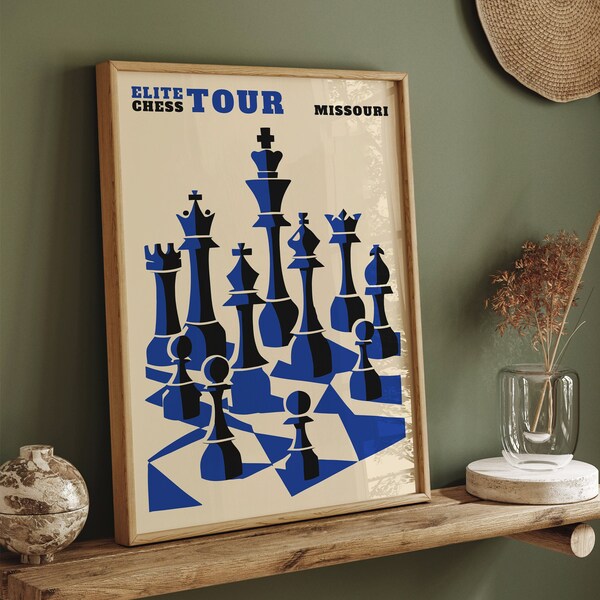 Grand Chess Tour Print, Vintage Chess Art, Chess Player Gift, Strategy Board Game, Chess & Culture, Unique Chess Gift, Chess Strategy Poster