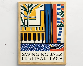 Swinging Jazz Festival 1989 Poster: Retro Music Print