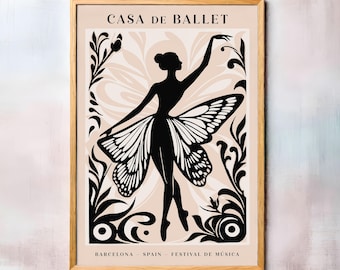 Butterfly Ballerina Art Print: Casa de Ballet Festival de Música Poster