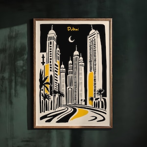 Dubai Skyline Art Print: Modern Cityscape Wall Decor