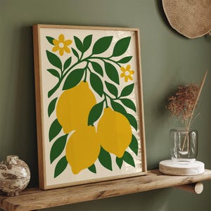 Lemons Botanical Art Print: Italian Kitchen Decor