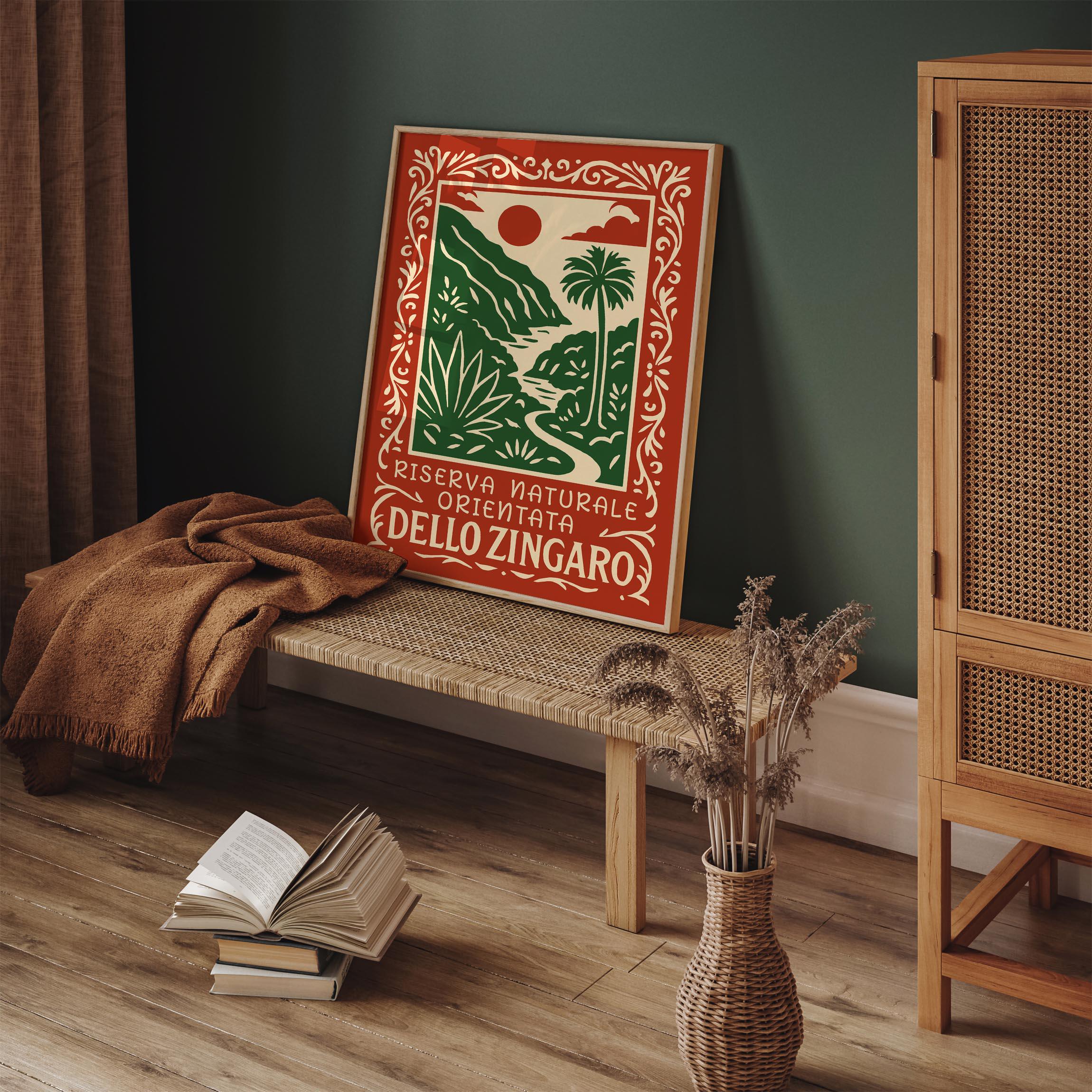 Riserva Naturale Dello Zingaro Poster, Vintage Sicily Travel Print