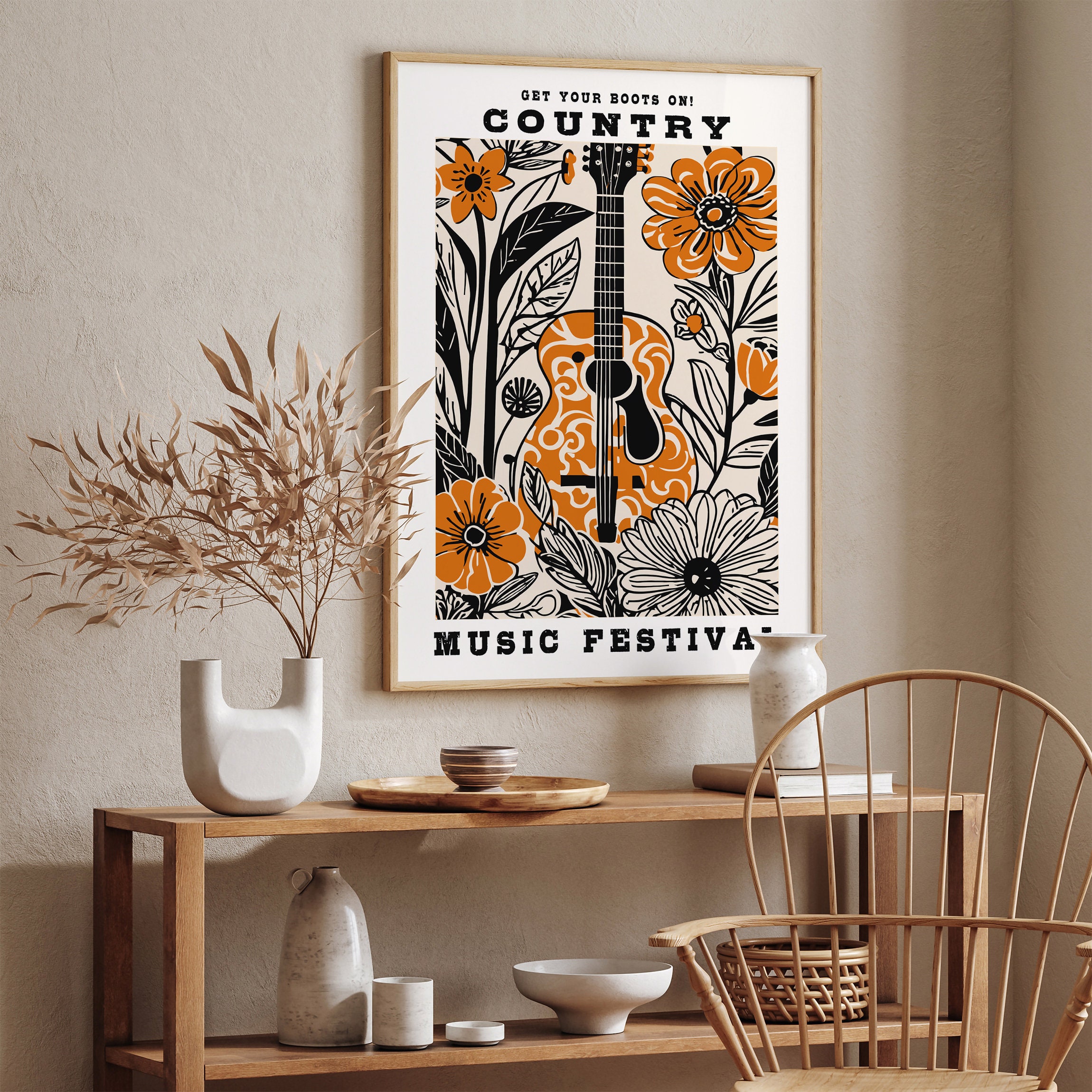 Vintage Country Music Poster: Nashville Western Wall Art - Etsy