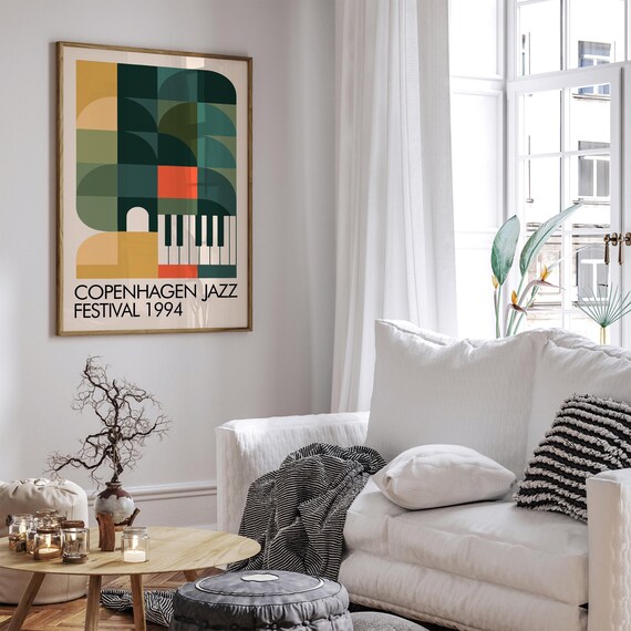 Copenhagen Jazz Festival Poster: Modern Geometric Scandinavian