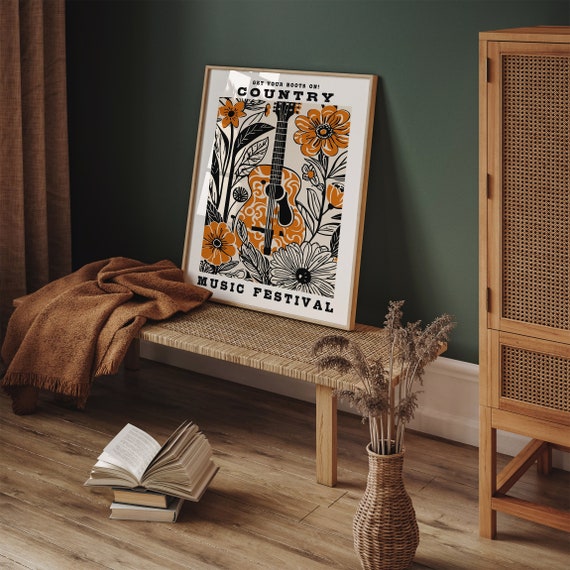 Vintage Country Music Poster: Nashville Western Wall Art - Etsy